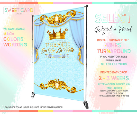 Royal Prince Baby Shower Printable Backdrop, Royal prince backdrop, Little prince backdrop, Royal Prince Banner, Royal Prince baby shower