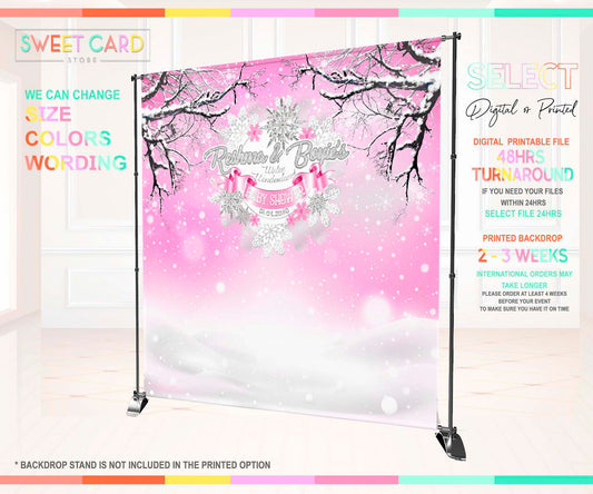 Winter Wonderland Snowflakes party backdrop, Winter Onederland Backdrop, Winter sweet 16 Snowflakes backdrop, winter wonderland baby Shower