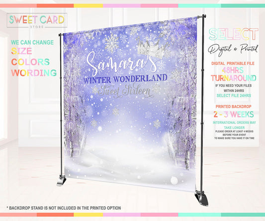 Winter Wonderland Snowflakes party backdrop, Winter Onederland Backdrop, Winter Snow sweet 16 Snowflakes backdrop, winter wonderland decor