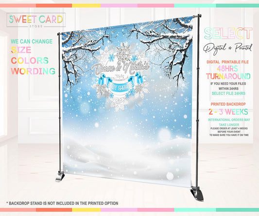 Winter Wonderland Snowflakes party backdrop, Winter Onederland Backdrop, Winter sweet 16 Snowflakes backdrop, winter wonderland baby Shower