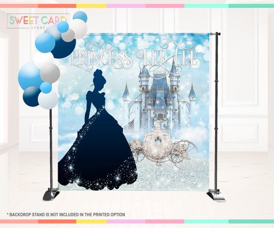 PRINCESS CASTLE BACKDROP, Crown tiara Castle backdrop, Princess backdrop, castle backdrop, Cinderella party decor Printed or digital