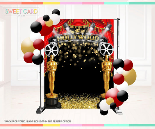 Hollywood Glam Party Backdrop, Hollywood Party Backdrop, Red and gold Party Backdrop, Old Hollywood Party Backdrop, glam Party backdrop
