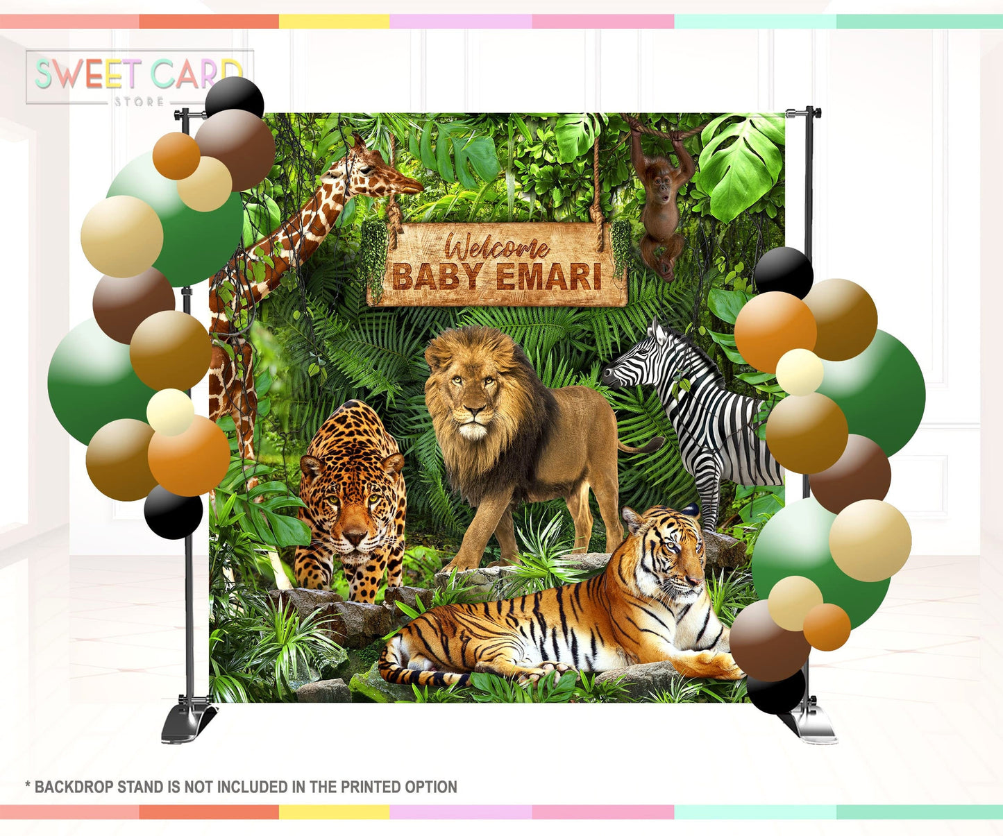 JUNGLE SAFARI BACKDROP, Jungle safari realitic baby shower, safari baby shower, safari backdrop, jungle printable backdrop wild banner decor
