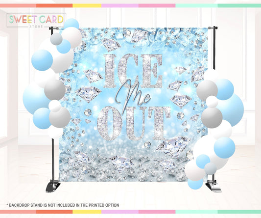 Ice Me Out backdrop Ice me out diamonds party backdrop Diamonds Bling Backdrop Ice me out party backdrop banner decor Diamonds Backdrop