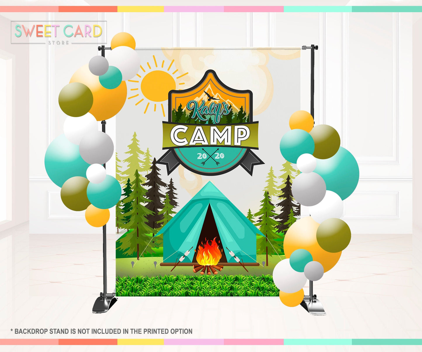 CAMPING PARTY BACKDROP, Camping Party, Camp Party, Campfire Party, Outdoors Party, In THe woods Party, Camp Birthday, Camping Decor