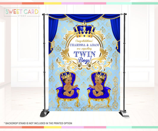 Royal Prince twins baby shower Backdrop, Royal prince backdrop Little prince backdrop, Royal Prince Banner, Royal Prince twins shower banner