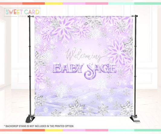 Winter Wonderland Snowflakes Digital Printable party backdrop, Winter Onederland Backdrop, Winter Snow Snowflakes backdrop, winter banner