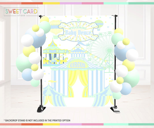Circus Tent Printable Party Backdrop, Circus Party Backdrop, Circus fair Carnival Backdrop, Circus Banner, Circus Photo Backdrop, Fair decor