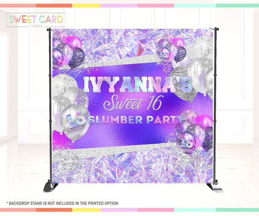 HOLOGRAPHIC BIRTHDAY BACKDROP | Holo Balloons backdrop | iridescent backdrop | holographic banner decor | holo gold birthday party decor