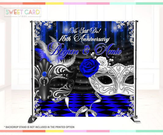 masquerade backdrop, black blue masquerade, Glitter masquerade, masquerade,mardi gras backdrop,party backdrop,birthday backdrop,printed