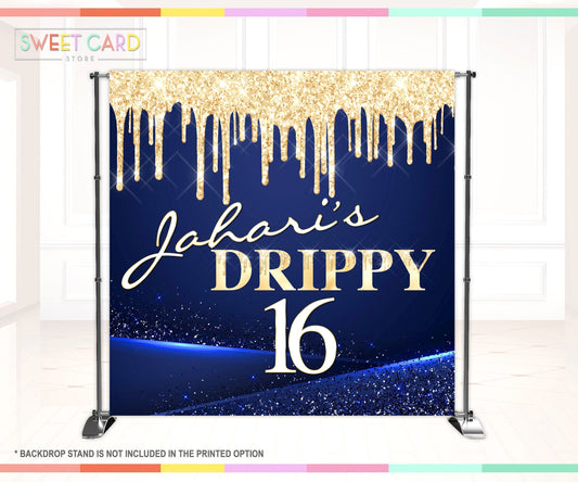 Glitter Dripping Birthday Backdrop Design, Drppy Glitter Backdrop design, Diamond Glitter birthday, Drip Sweet 16 backdrop, Glitter drip