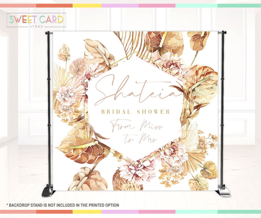 BOHO FLORAL BACKDROP, Engagement Bridal photo backdrop, Engagement party decor, flowers Bohemian Bridal Backdrop, Floral backdrop, Bridal