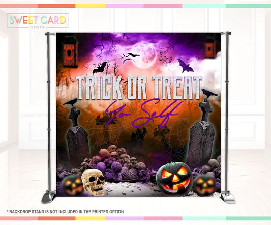 HALLOWEEN PARTY BACKDROP | Halloween party decor banner | Monsters backdrop | skeleton backdrop | scary backdrop | trick or treat backdrop