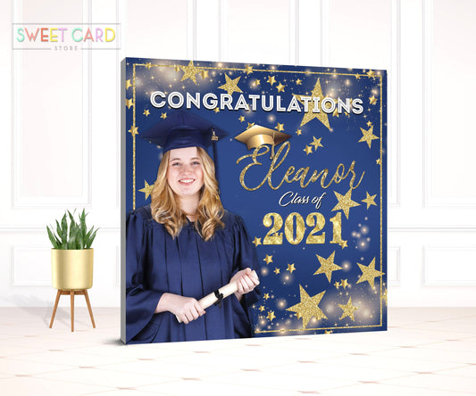 Prom graduation stars backdrop, graduation backdrop, prom 2023 Stars Backdrop, graduate 2023 banner, gold stars prom 2023 backdrop