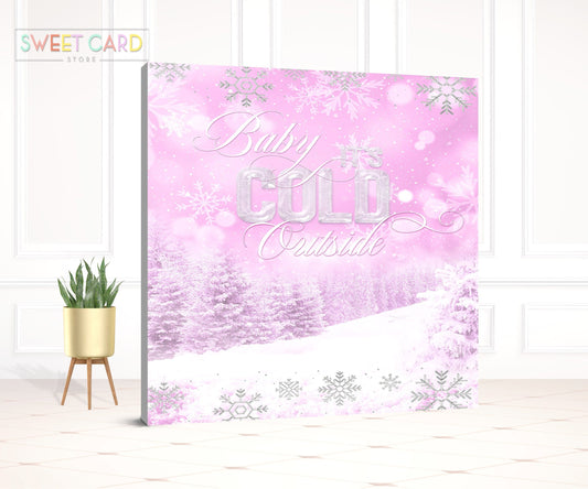 Winter Wonderland Snowflakes party backdrop, Winter Onederland Backdrop, Winter Trees Baby shower backdrop, winter wonderland baby Shower