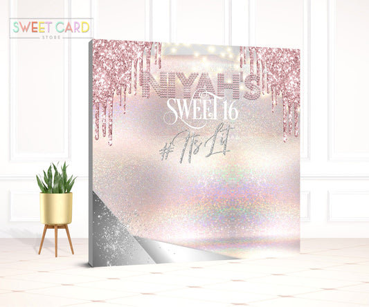 HOLOGRAPHIC BIRTHDAY BACKDROP | Holo Balloons backdrop | iridescent backdrop | holographic banner decor | holo gold birthday party decor