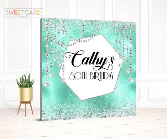 Diamonds Backdrop 75th birthday, 50th birthday backdrop, diamonds backdrop, diamonds pendant gold backdrop elegant luxury backdrop decor