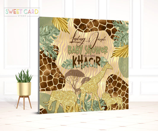 JUNGLE SAFARI BACKDROP, Jungle safari realitic baby shower, safari baby shower, safari backdrop, jungle printable backdrop wild banner decor