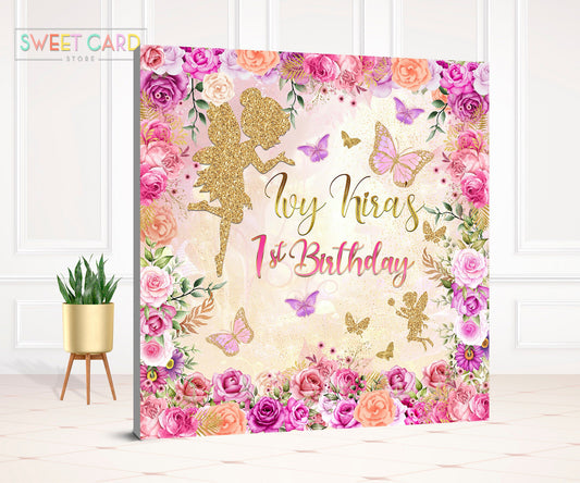 enchanted garden floral Baby shower birthday Backdrop, Floral Backdrop, flowers Backdrop, Floral shower backdrop, enchanted forest