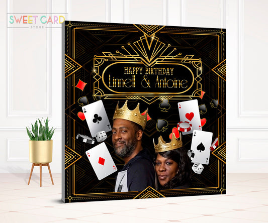 ART DECO BACKDROP, roaring 20's Birthday Backdrop, cards game backdrop, Retro 20's backdrop decor, casino backdrop decor, art deco prom