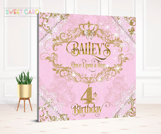 once upon a time Party Backdrop, Carriage Backdrop, Princess Fairytale party backdrop, Princess Baby shower Backdrop, Carriage Backdrop