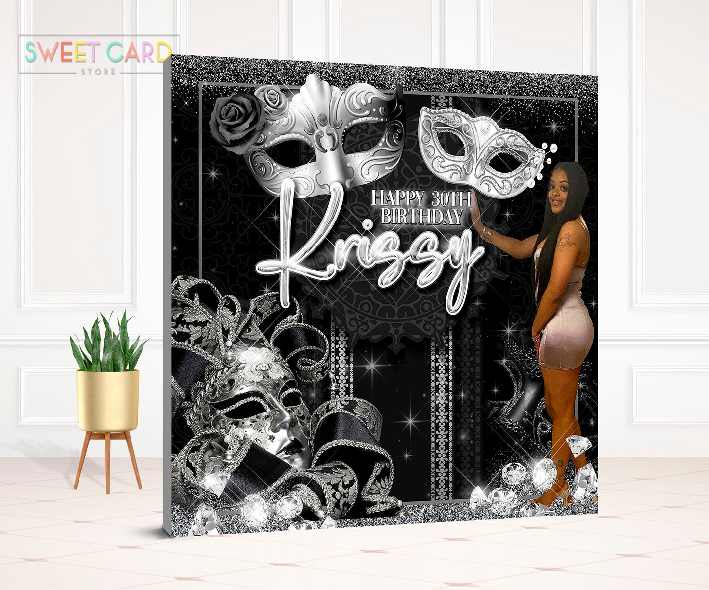 masquerade backdrop, black silver masquerade, Glitter masquerade, masquerade,mardi gras backdrop,party backdrop,birthday backdrop,printed
