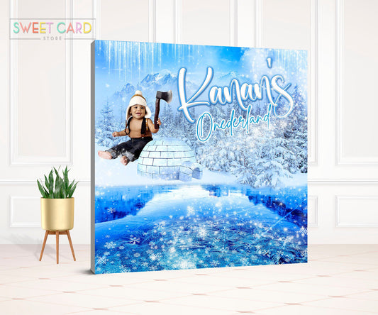 Winter Wonderland Snowflakes party backdrop, Winter Onederland Backdrop, Winter Snow birthday Snowflakes backdrop, winter wonderland decor