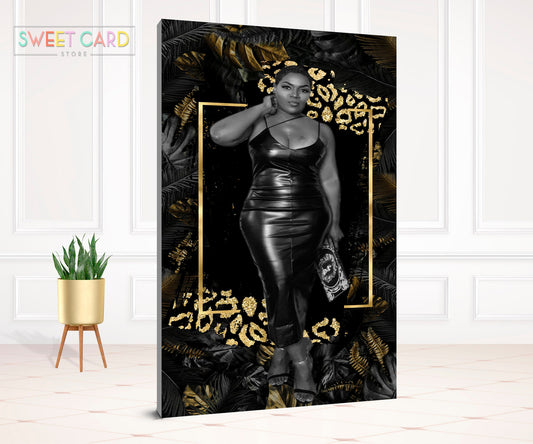 JUNGLE leopard BACKDROP, Jungle animal print baby shower, safari gold black, safari backdrop, jungle printable backdrop wild banner decor