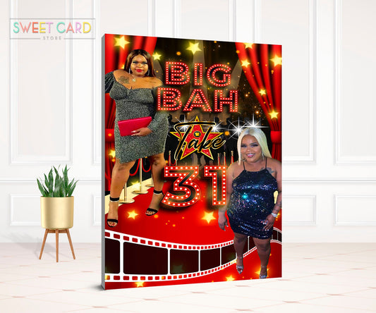 Hollywood Glam Printable Party Backdrop, Hollywood braodway Party Backdrop, cinema gold Party Backdrop, Hollywood broadway party backdrop