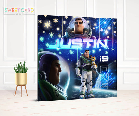Buzz lightyear birthday backdrop, lightyear space backdrop,stars banner, astronaut, to infinity and beyond, toy backdrop decor, table decor