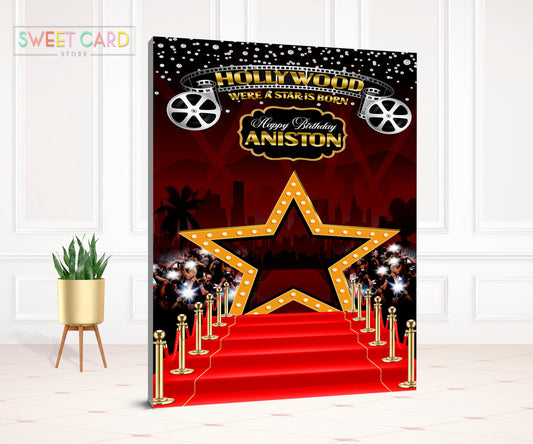 Hollywood Glam Party Backdrop, Hollywood Party Backdrop, Red and gold Party Backdrop, Hollywood Theme Party Backdrop, glam Party backdrop