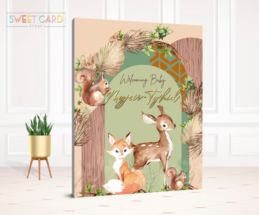 Enchanted Forest Printable Backdrop, Forest Party Backdrop, Woodland Printable Backdrop, Enchanted Forest Backdrop Woodland Banner Decor