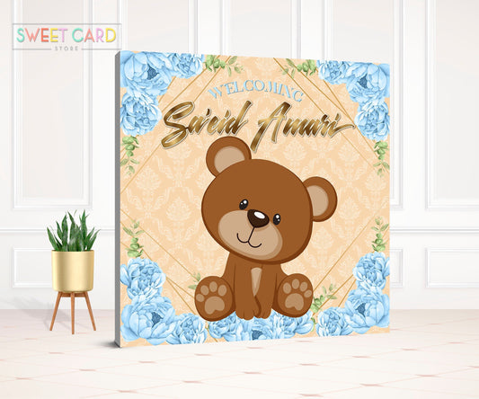 TEDDY BEAR BACKDROP, Baby Shower Backdrop, Teddy Bear floral Backdrop, Beary cute teddy bear backdrop, teddy bear backdrop decor reveal