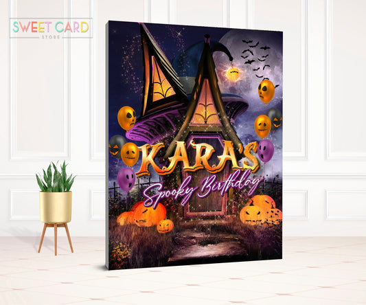 HALLOWEEN PARTY BACKDROP | Halloween party decor banner | Monsters backdrop | skeleton backdrop | scary backdrop | trick or treat backdrop