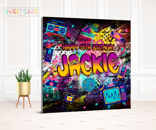 80's 90's Graffiti Party Backdrop, 90s retro Backdrop, Retro Backdrop, graffiti backdrop, 80s Backdrop, urban Legit Backdrop, boombox banner
