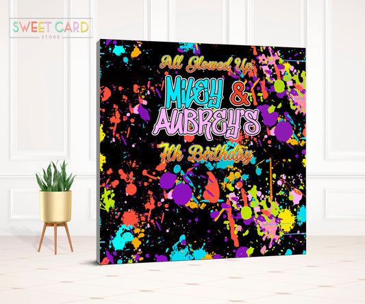 80's 90's Graffiti Party Backdrop, 90s retro Backdrop, Retro Backdrop, graffiti backdrop, 80s Backdrop, urban Legit Backdrop, paint party