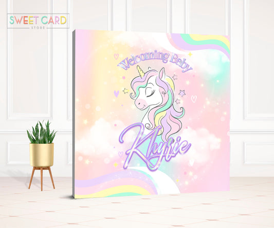 Unicorn rainbow birthday backdrop, unicorn party backdrop, unicorn stars decor backdrop, unicorn birthday, unicorn banner,baby shower