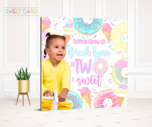 Donut grow up backdrop, ice cream Backdrop, Donut and Sprinkles Party backdrop, Donuts banner, Candy Backdrop, Sweet candyland backdrop