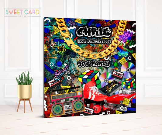 80s 90s Graffiti Party Backdrop 90s retro Backdrop Retro Backdrop graffiti backdrop 80s Backdrop urban Legit Backdrop boombox banner