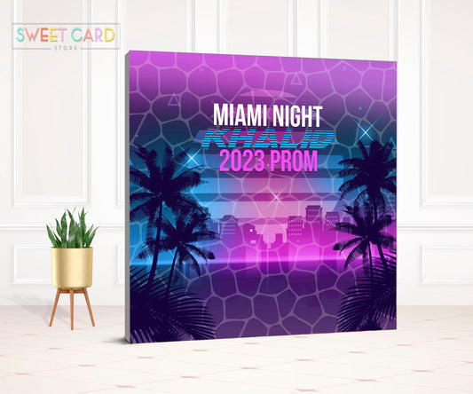 Prom miami night Backdrop, Prom Elegant Backdrop, Prom Background, Prom party Backdrop, Prom Decor, Prom 2023, Graduation Backdrop