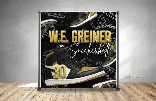 SNEAKER PARTY BACKDROP, Sneaker Ball Backdrop, Sweet Sixteen Sneakers Backdrop, Sneaker shoes Sweet Sixteen Backdrop, Sneakers Backdrop