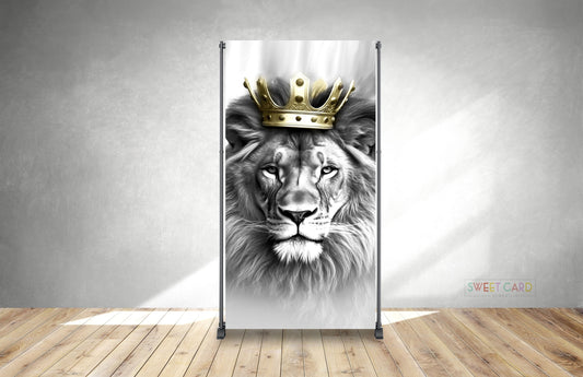 LION KING BACKDROP Birthday Party Backdrop Fifty forty Birthday Party Backdrop, man elegant lion royal 50th 40th 60th Backdrop Backdrop